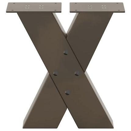 Soffbordsben X-formade 2 st naturstål 30x(30-31) cm stål