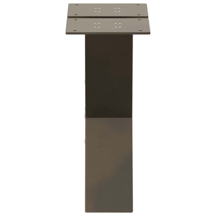 Soffbordsben X-formade 2 st naturstål 30x(30-31) cm stål