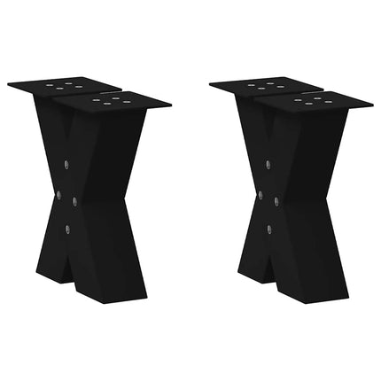 Soffbordsben X-formade 2 st svarta 40x(30-31) cm stål