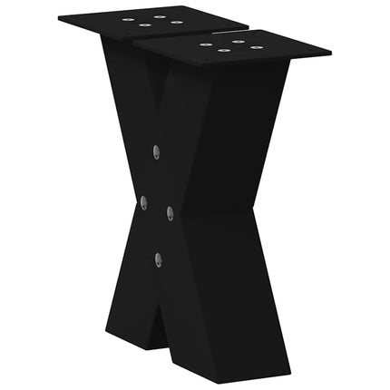 Soffbordsben X-formade 2 st svarta 40x(30-31) cm stål
