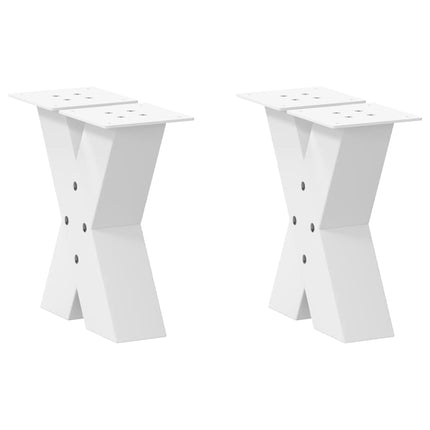 Soffbordsben X-formade 2 st vita 40x(30-31) cm stål