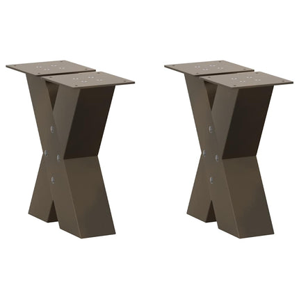 Soffbordsben X-formade 2 st naturstål 40x(30-31) cm stål
