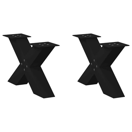 Soffbordsben X-formade 2 st svarta 50x(30-31) cm stål