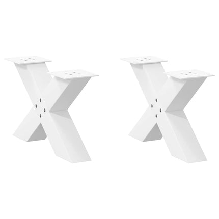 Soffbordsben X-formade 2 st vita 50x(30-31) cm stål