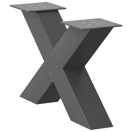 Soffbordsben X-formade 2 st antracit 50x(30-31) cm stål