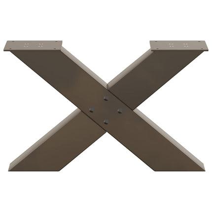 Soffbordsben X-formade 2 st naturstål 50x(30-31) cm stål