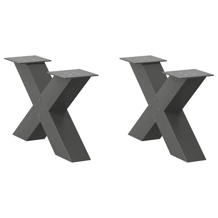 Soffbordsben X-formade 2 st antracit 60x(30-31) cm stål