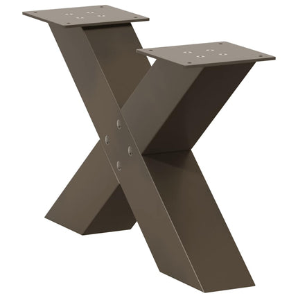 Soffbordsben X-formade 2 st naturstål 60x(30-31) cm stål