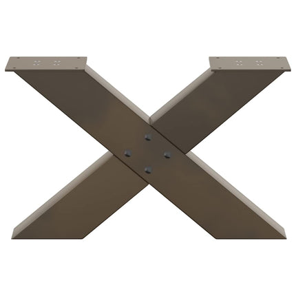 Soffbordsben X-formade 2 st naturstål 60x(30-31) cm stål