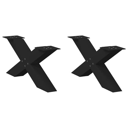 Soffbordsben X-formade 2 st svarta 70x(30-31) cm stål