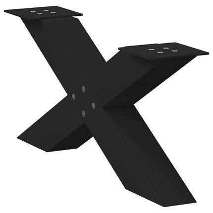 Soffbordsben X-formade 2 st svarta 70x(30-31) cm stål