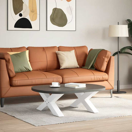 Soffbordsben X-formade 2 st vita 70x(30-31) cm stål