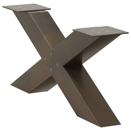 Soffbordsben X-formade 2 st naturstål 70x(30-31) cm stål