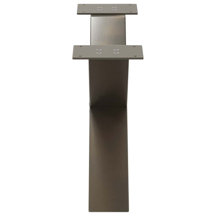 Soffbordsben X-formade 2 st naturstål 70x(30-31) cm stål