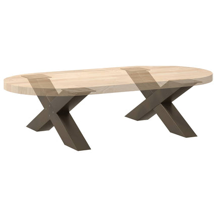 Soffbordsben X-formade 2 st naturstål 70x(30-31) cm stål