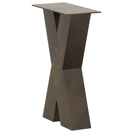 Soffbordsben X-formade 2 st naturstål 38x(42-43) cm stål