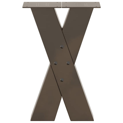 Soffbordsben X-formade 2 st naturstål 38x(42-43) cm stål