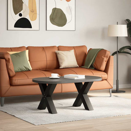 Soffbordsben X-formade 2 st svarta 50x(42-43) cm stål