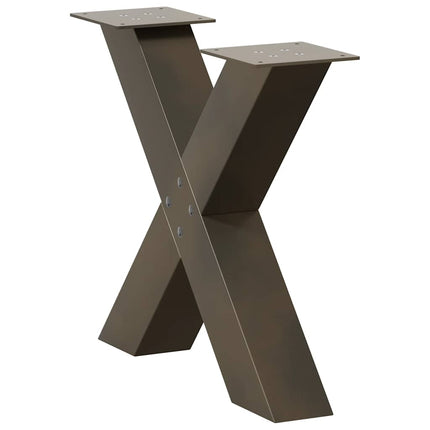 Soffbordsben X-formade 2 st naturstål 50x(42-43) cm stål