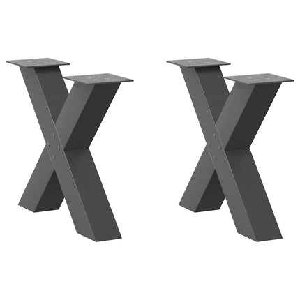 Soffbordsben X-formade 2 st antracit 60x(42-43) cm stål