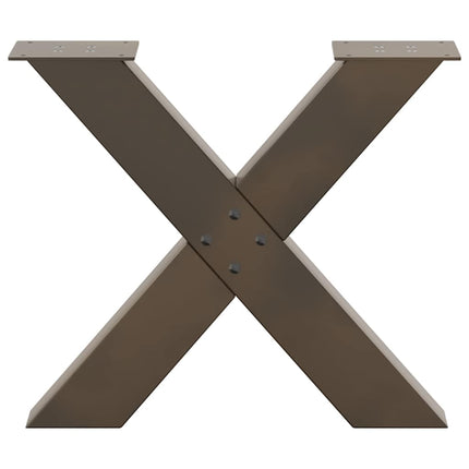 Soffbordsben X-formade 2 st naturstål 60x(42-43) cm stål