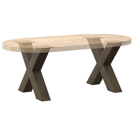 Soffbordsben X-formade 2 st naturstål 60x(42-43) cm stål