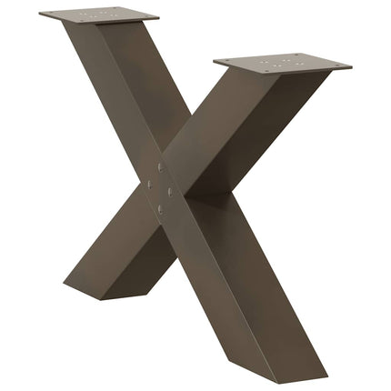Soffbordsben X-formade 2 st naturstål 70x(42-43) cm stål