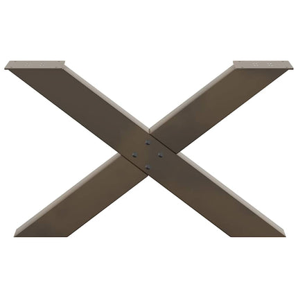 Soffbordsben X-formade 2 st naturstål 70x(42-43) cm stål