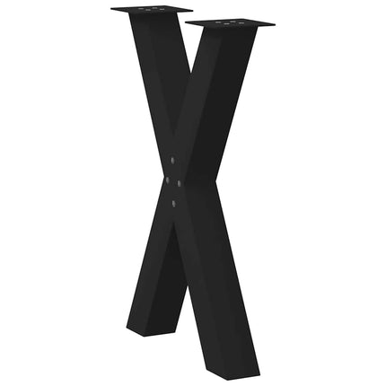 Matbordsben X-formade 2 st svarta 50x(72-73) cm stål
