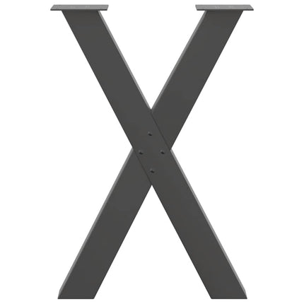 Matbordsben X-formade 2 st antracit 50x(72-73) cm stål