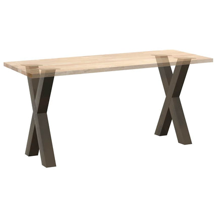 Matbordsben X-formade 2 st naturstål 50x(72-73) cm stål