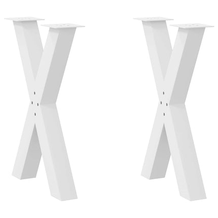 Matbordsben X-formade 2 st vita 60x(72-73) cm stål