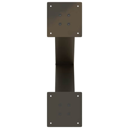 Matbordsben X-formade 2 st naturstål 60x(72-73) cm stål