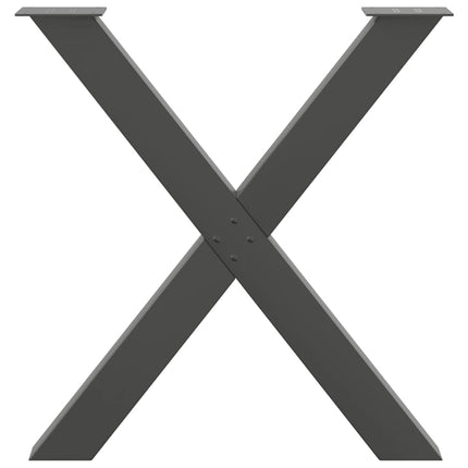 Matbordsben X-formade 2 st antracit 80x(72-73) cm stål