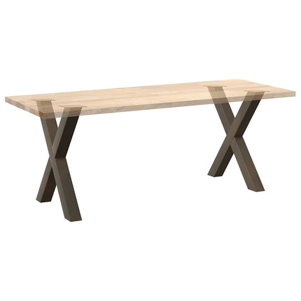 Matbordsben X-formade 2 st naturstål 80x(72-73) cm stål