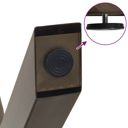 Matbordsben X-formade 2 st naturstål 80x(72-73) cm stål