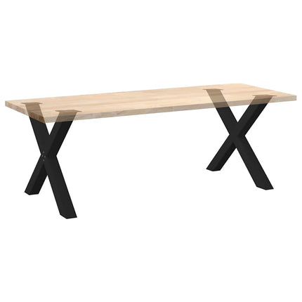Matbordsben X-formade 2 st svarta 90x(72-73) cm stål