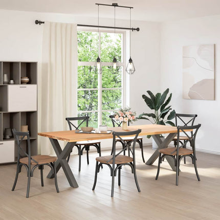 Matbordsben X-formade 2 st antracit 90x(72-73) cm stål