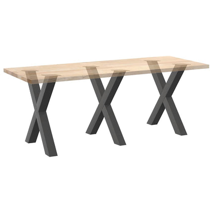 Matbordsben X-formade 3 st antracit 70x(72-73) cm stål