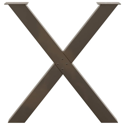 Matbordsben X-formade 3 st naturstål 70x(72-73) cm stål