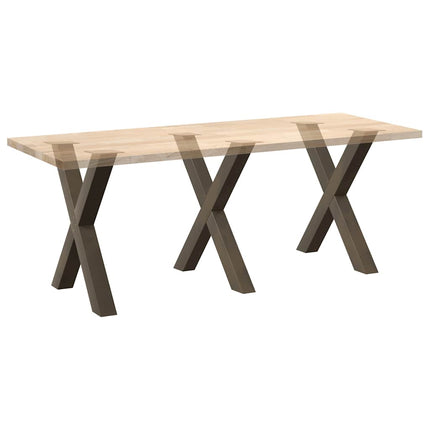 Matbordsben X-formade 3 st naturstål 70x(72-73) cm stål