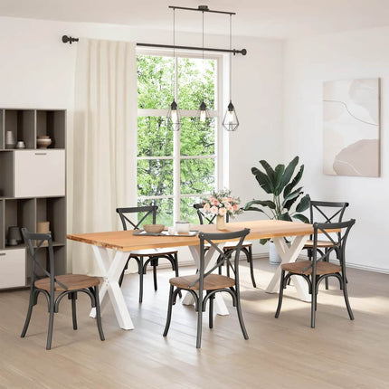 Matbordsben X-formade 3 st vita 80x(72-73) cm stål