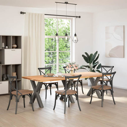 Matbordsben X-formade 3 st antracit 80x(72-73) cm stål
