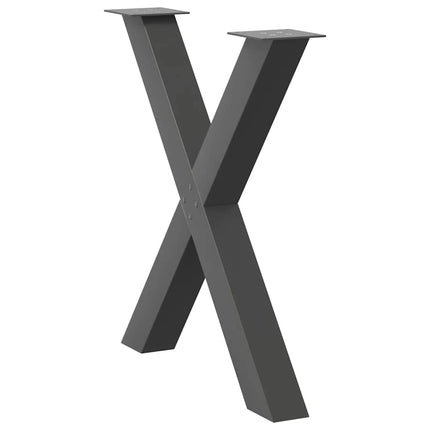 Matbordsben X-formade 3 st antracit 80x(72-73) cm stål