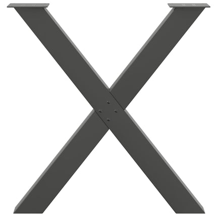 Matbordsben X-formade 3 st antracit 80x(72-73) cm stål