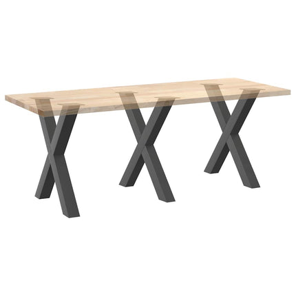 Matbordsben X-formade 3 st antracit 80x(72-73) cm stål