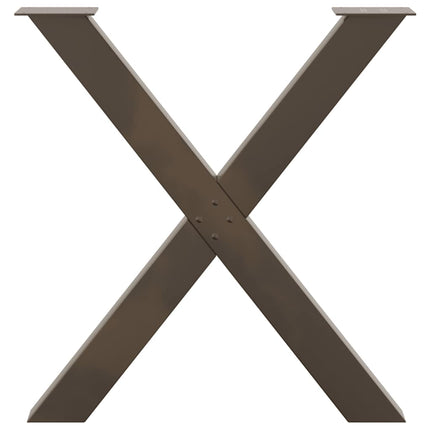 Matbordsben X-formade 3 st naturstål 80x(72-73) cm stål