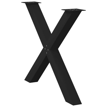 Matbordsben X-formade 3 st svarta 90x(72-73) cm stål