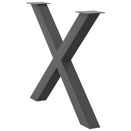 Matbordsben X-formade 3 st antracit 90x(72-73) cm stål