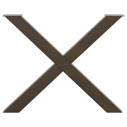 Matbordsben X-formade 3 st naturstål 90x(72-73) cm stål